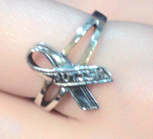 Autism Awareness Ribbon Sterling Silver Ring