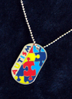 Autism Awareness Dog Tag Necklace