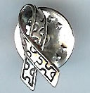 Autism Awareness Puzzle Ribbon Lapel Pin in Sterling Silver